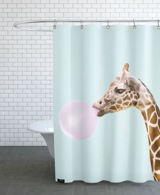 Rideau de douche en polyester en Marron & Rose/150x200 | Maisons du Monde
