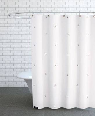 Rideau de douche en polyester en Blanc ivoire & Gris/150x200 | Maisons du Monde
