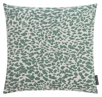 Housse de coussin jacquard motif léopard jade 50x50 | Maisons du Monde