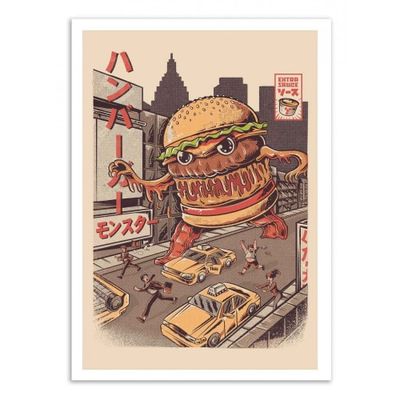 BURGERZILLA -  Affiche d'art 50 x 70 cm | Maisons du Monde