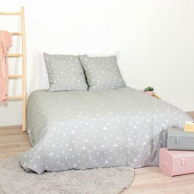 Parure de housse de couette polyester gris 220x240 cm | Maisons du Monde