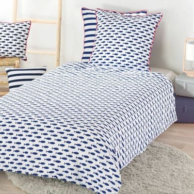 Parure de housse de couette  coton Bleu | Maisons du Monde