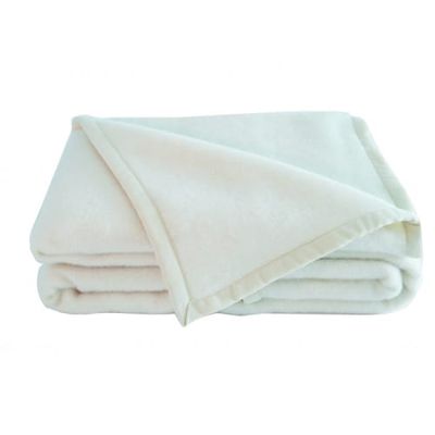 Couverture en laine beige 240x220 | Maisons du Monde