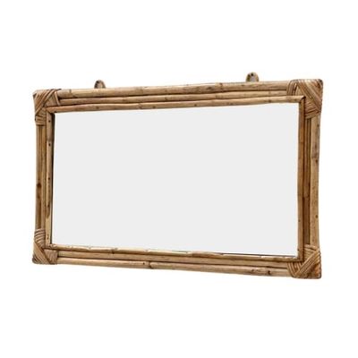 Miroir rectangulaire en rotin  bois clair 36x67 | Maisons du Monde