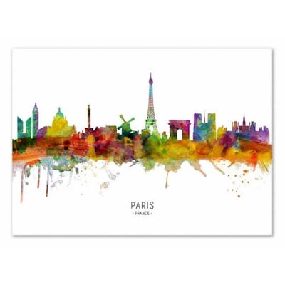 PARIS SKYLINE (COLORED VERSION) - Affiche d'art 50 x 70 cm | Maisons du Monde