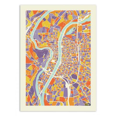LYON RAINBOW MAP - Affiche d'art 50 x 70 cm - Muzungu | Maisons du Monde