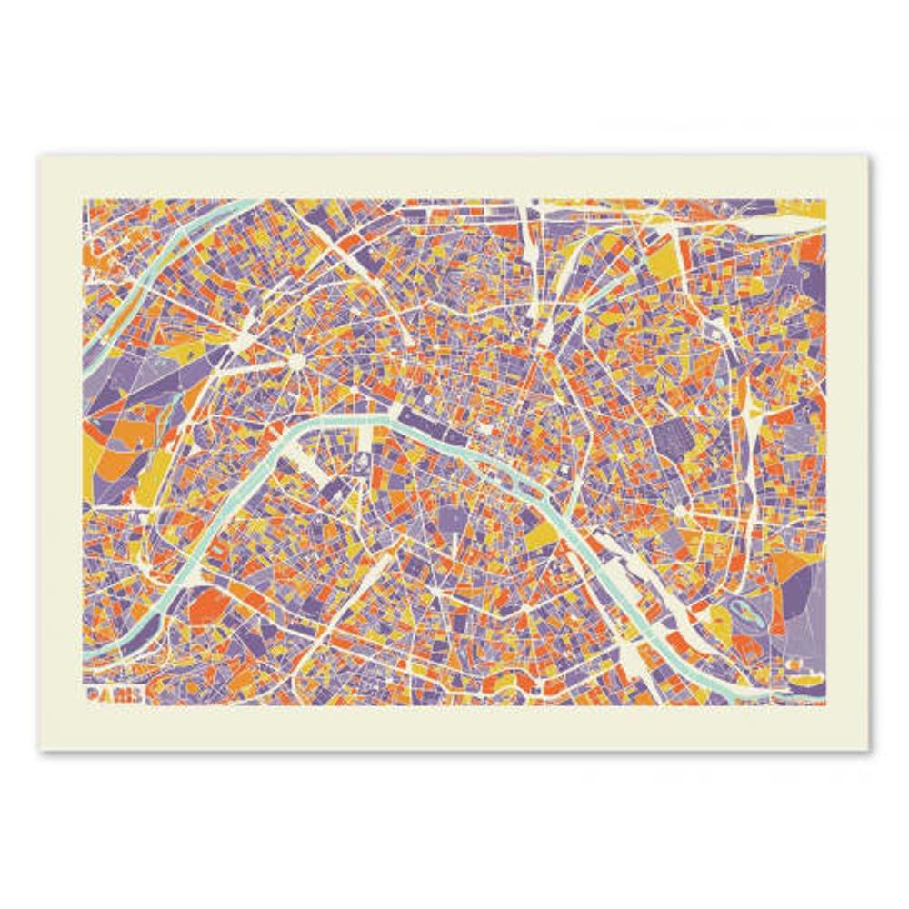 PARIS RAINBOW MAP - Affiche d'art 50 x 70 cm - Muzungu | Maisons du Monde