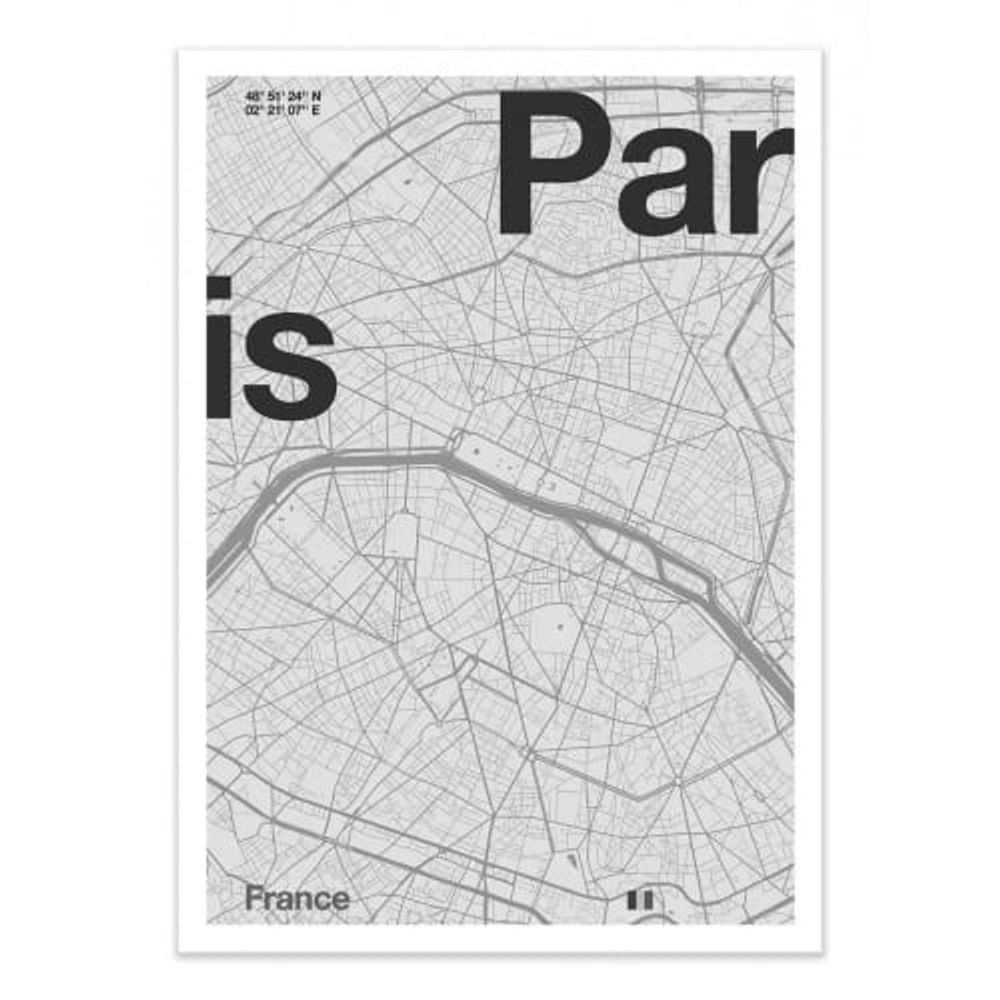 PARIS MINIMALIST MAP -  Affiche d'art 50 x 70 cm | Maisons du Monde