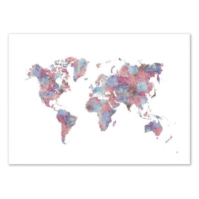 PAINTED WORLD MAP -   Affiche d'art 50 x 70 cm | Maisons du Monde