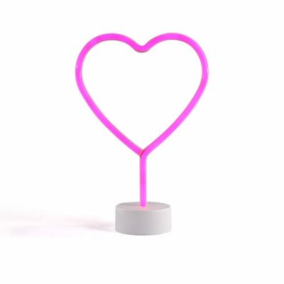 Lampe neon coeur en plastique blanc | Maisons du Monde