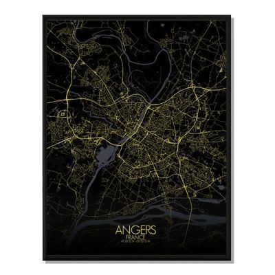 ANGERS - Carte City Map Nuit 40x50cm | Maisons du Monde