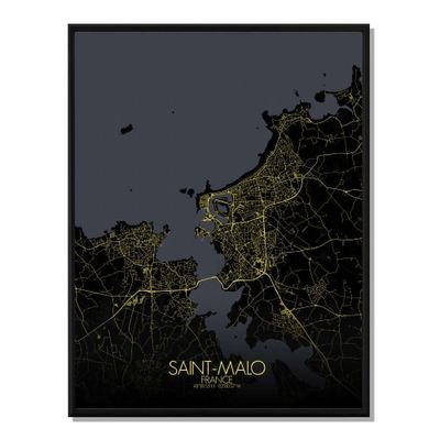 ST MALO - Carte City Map Nuit | Maisons du Monde