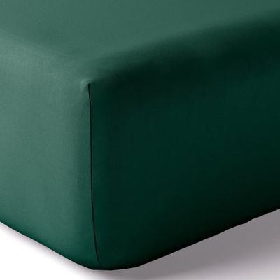 Drap housse coton 140x200 cm emeraude | Maisons du Monde