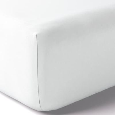 Drap housse coton 140x200 cm blanc | Maisons du Monde