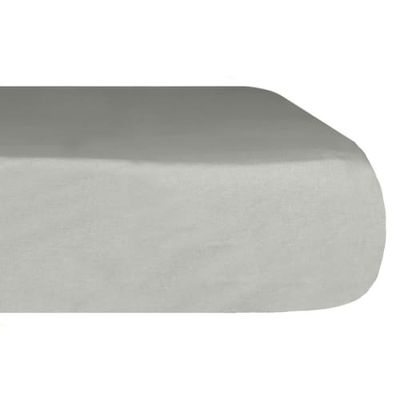 Drap housse en flanelle de coton Gris Perle 140x190 cm | Maisons du Monde