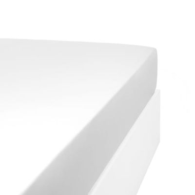 Drap housse jersey extensible lit double en coton blanc 80x200 cm | Maisons du Monde