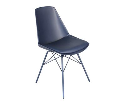 Chaise design avec coussin bleu | Maisons du Monde