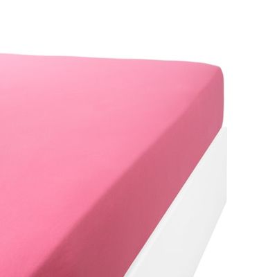 Drap housse jersey extensible en coton rose fuschia 120x200 cm | Maisons du Monde