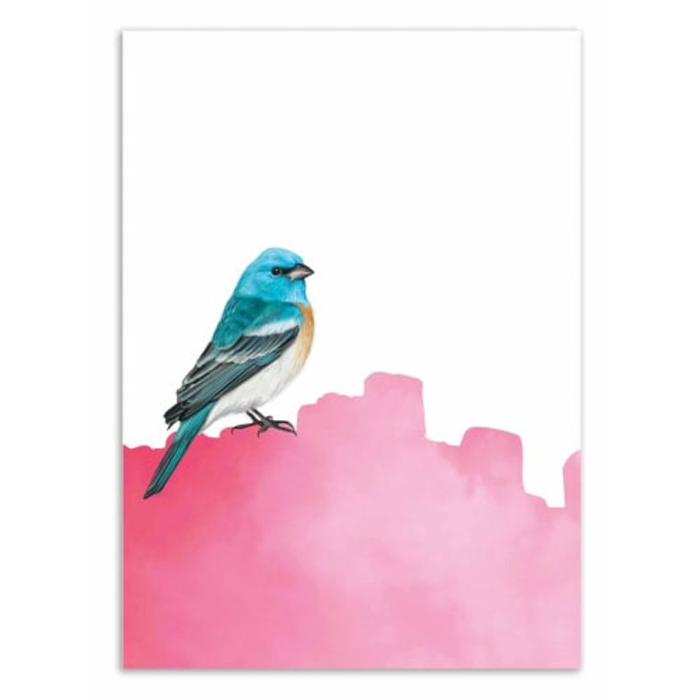 BIRD PINK - SEVEN TREES -  Affiche d'art 50 x 70 cm | Maisons du Monde