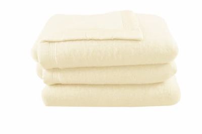 Couverture en 100% pure laine vierge naturel blanchi 240x180 | Maisons du Monde