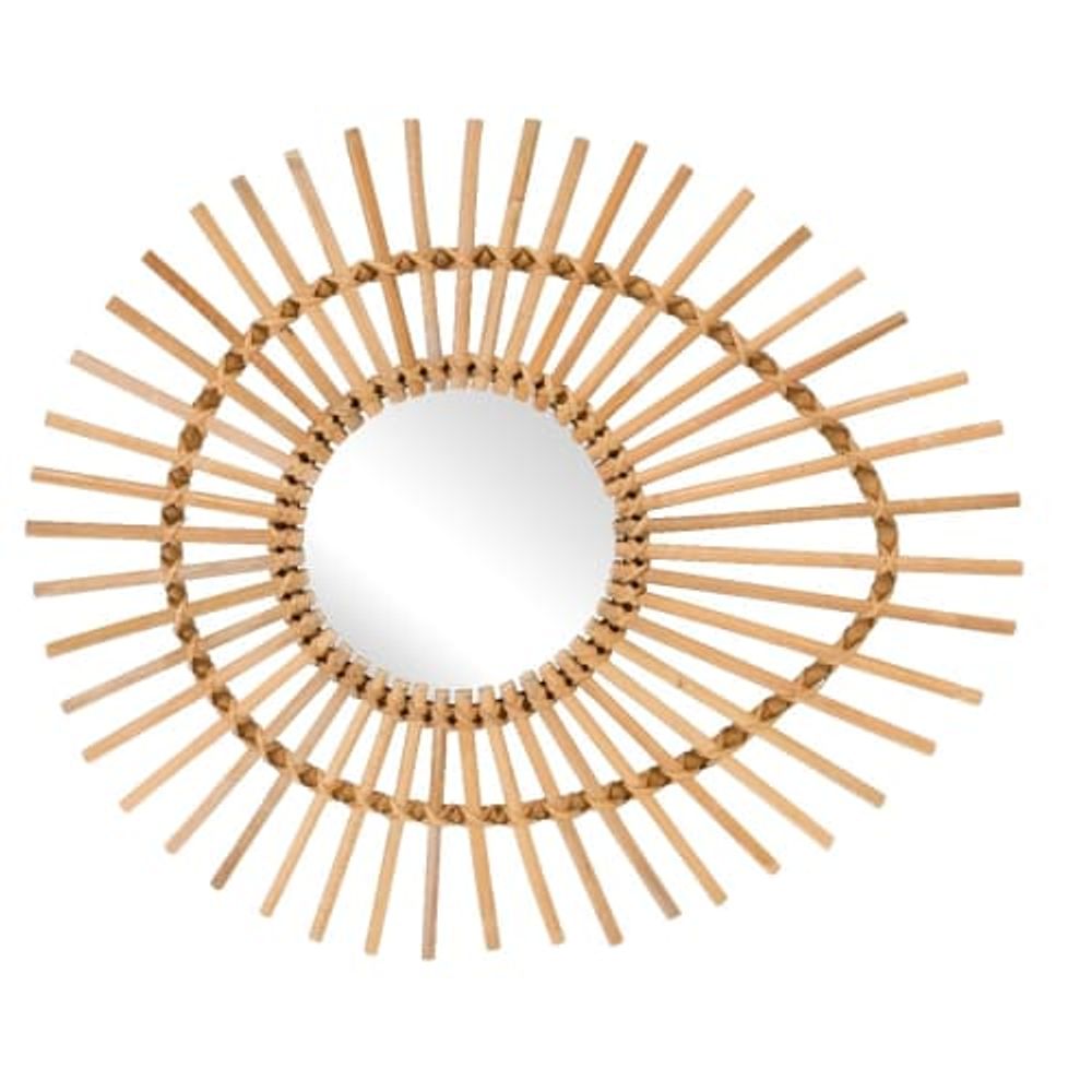 Miroir en rotin ellipse beige | Maisons du Monde