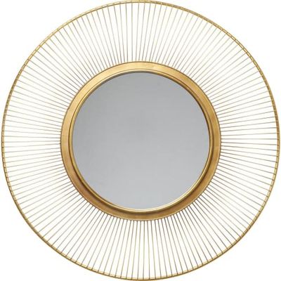Miroir rond en métal doré D93 | Maisons du Monde