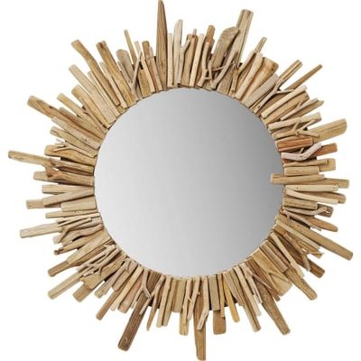 Miroir rond en bois D82 | Maisons du Monde