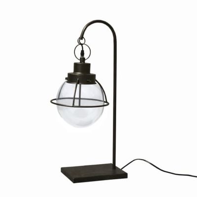 Lampe à poser en métal avec globe en verre | Maisons du Monde