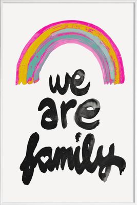 Affiche avec cadre standard (Blanc) en Noir & Rose/30x45 | Maisons du Monde