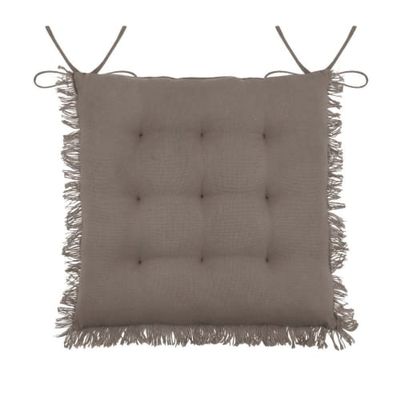 Coussin de chaise en coton taupe 40x40 | Maisons du Monde