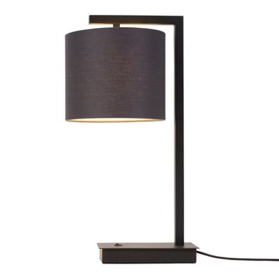 Lampe de table noire et abat-jour H44cm | Maisons du Monde