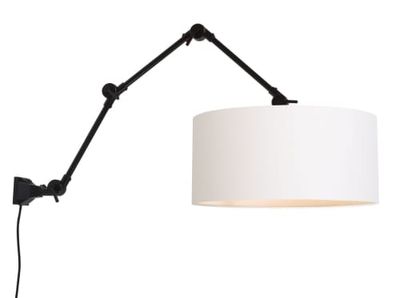 Applique 3 bras en métal et abat-jour blanc L100cm | Maisons du Monde