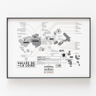 Affiche d'art vignoble de la vallée de la Loire 30 X 40 cm | Maisons du Monde