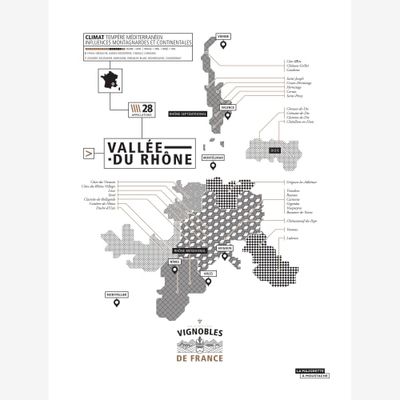 Affiche d'art vignoble de la vallée du Rhône 30 X 40 cm | Maisons du Monde
