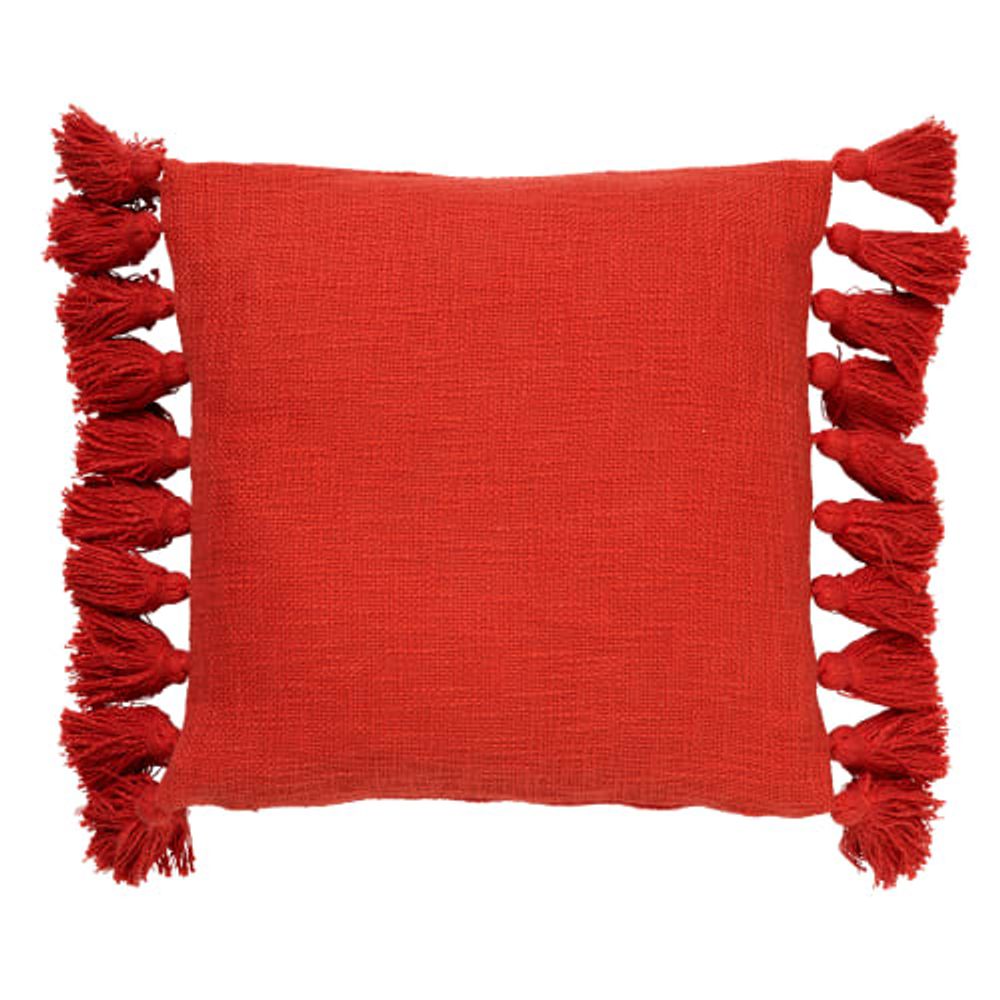 Coussin en coton Rouge vif 45x45 | Maisons du Monde