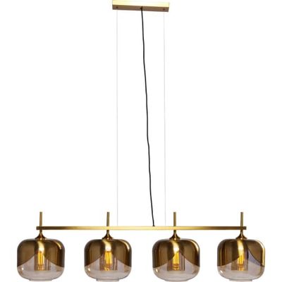 Suspension 4 abat-jours en acier doré et verre | Maisons du Monde