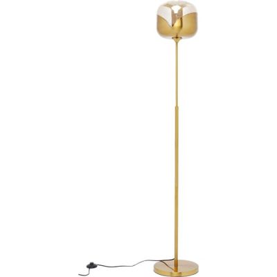 Lampadaire en acier doré et verre H160 | Maisons du Monde