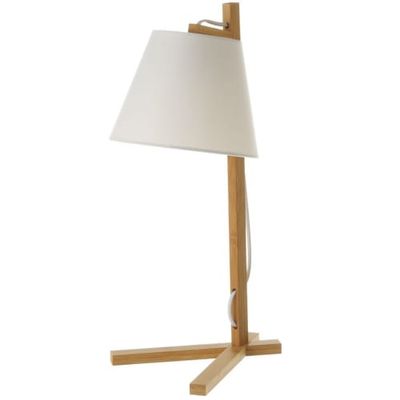 Lampe de table en bambou et abat-jour blanc H50cm | Maisons du Monde