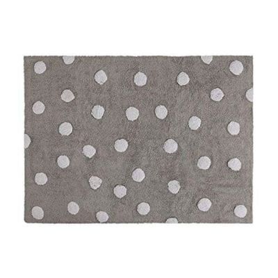 Tapis coton motif pois gris 120x160 | Maisons du Monde