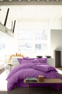 Housse de couette lin violet 240x260 cm | Maisons du Monde