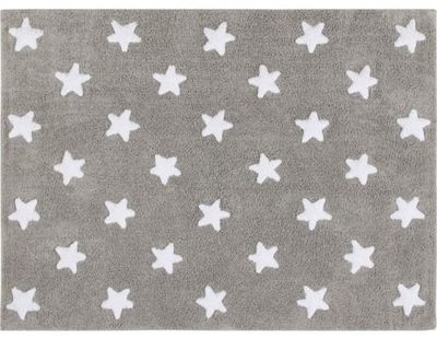 Tapis coton gris motif étoile 120x160 | Maisons du Monde