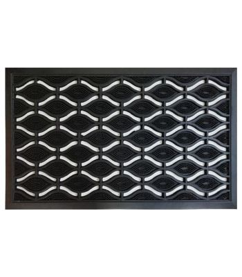 Tapis d'extérieur rectangulaire losange 45x75cm - Noir | Maisons du Monde