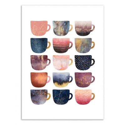 PRETTY COFFEE CUPS - PINK SERIES Affiche d'art 50 x 70 cm | Maisons du Monde