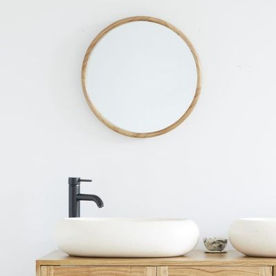 Miroir rond en bois de mindy D50 | Maisons du Monde