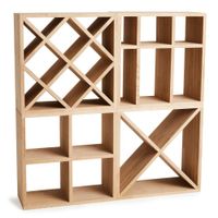 Ensemble de 4 casiers 112 bouteilles chêne | Maisons du Monde