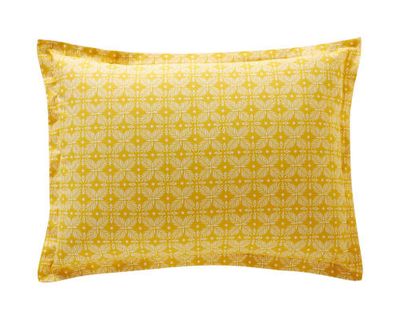 Taie d'oreiller rectangulaire en coton jaune citron | Maisons du Monde
