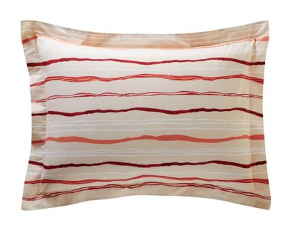 Taie d'oreiller rectangulaire en percale de coton orange corail | Maisons du Monde