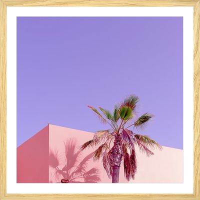 Affiche photo pink palma sous cadre bois | Maisons du Monde