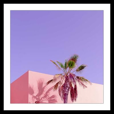 Affiche photo pink palma sous cadre noir | Maisons du Monde