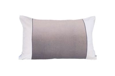Coussin en lin et velours gris 40x60 cm | Maisons du Monde